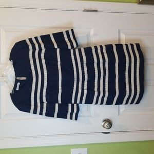 Whistles Navy 100% Silk and Crocheted Lace Detail Dress, Women's 6 US